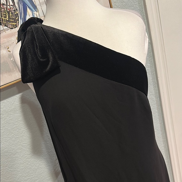 Lauren Ralph Lauren Sz 12 Mixed Media One-Shoulder Asymmetrical Midi Dress • NWT - Picture 5 of 16